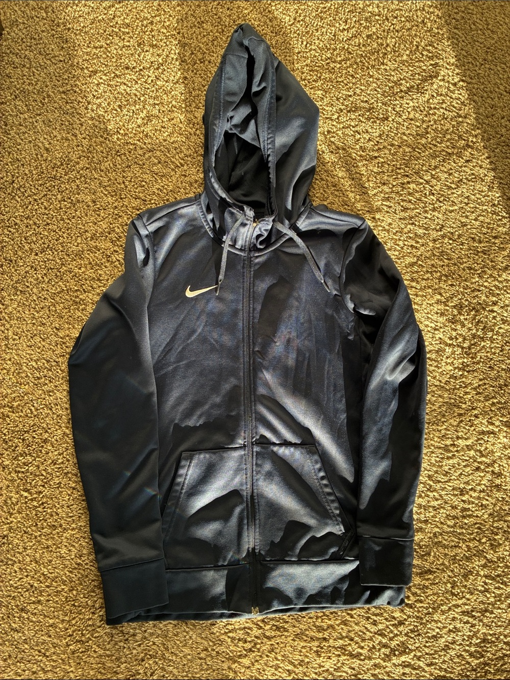 Nike Black Full-Zip Hooded Performance Jacket dri fit